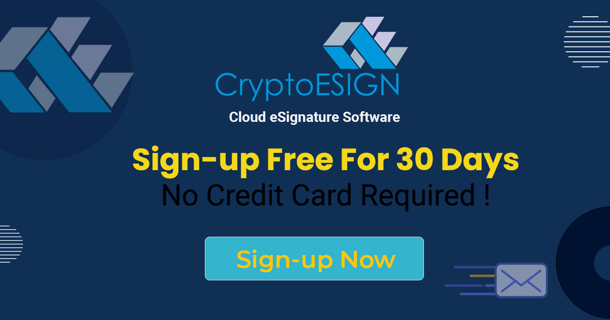 Free esignature software | 30 days free access to CryptoESIGN